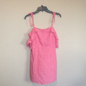 FLAL pink mini dress w/ red stars; WORN ONCE
